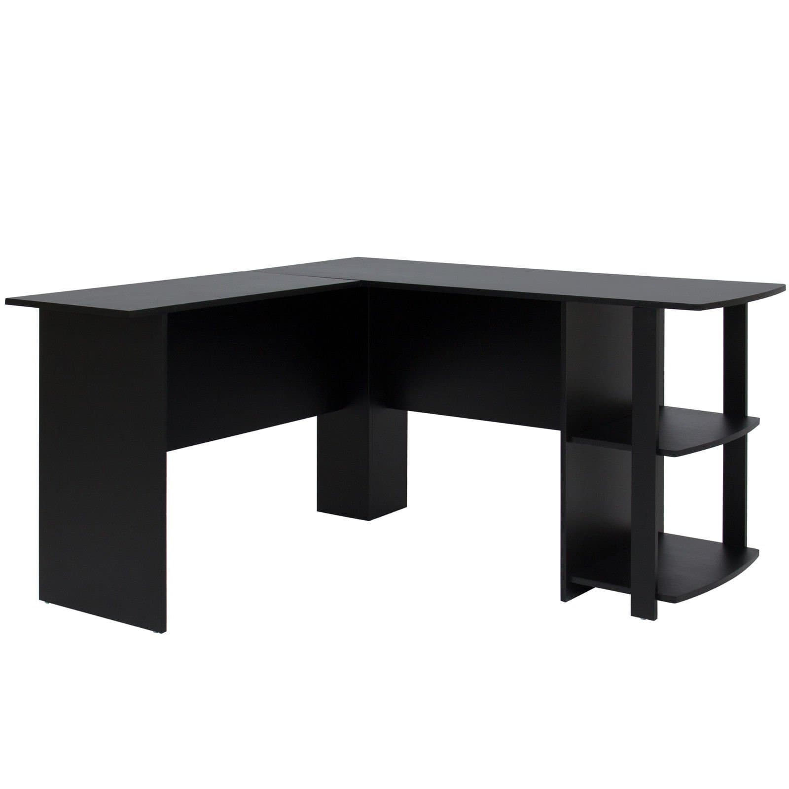 Best Choice Products L-Shaped Corner Computer Office Desk Furniture- Black