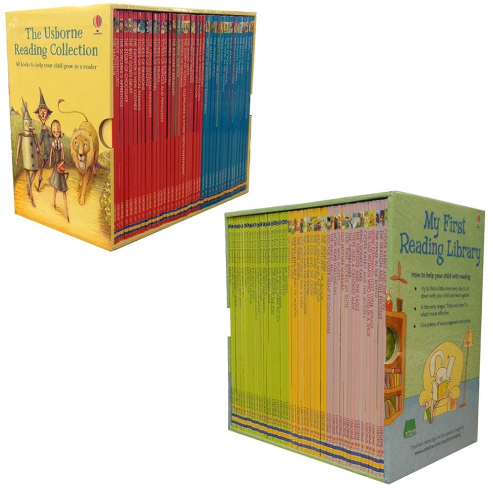 Usborne Reading Collection 90 Books Box Set (My Very First Reading Library 50 Books (Yellow Box), Young Reading Series Collection 40 Books (Green Box)) Paperback – 1 Jan. 2019
