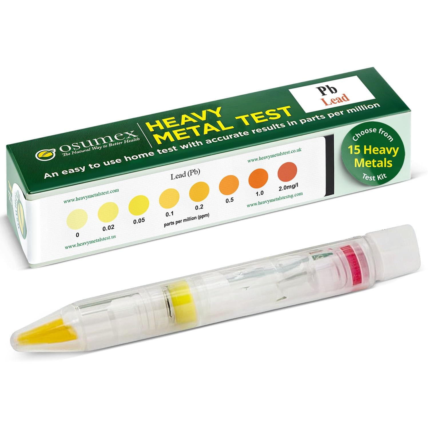 Heavy Metals Lead Test Kit 1 Pack - Home Water Testing Kits for Drinking Water, Lead Water Test Kit, Lead Testing Kit & Heavy Metal Test Kit for Water, Urine, Food, Paint, & Other Materials
