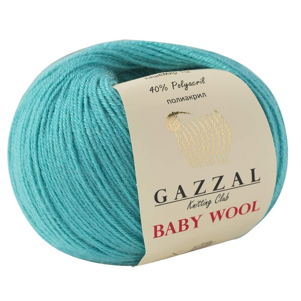 5 Pack - Total 8.8 Oz Gazzal Baby Wool 1.76 Oz (50g) / 191 Yards (175m) Fine Baby Yarn, 40% Lana Merino, 20% Cashmere Type Polyamide, Blue - 832