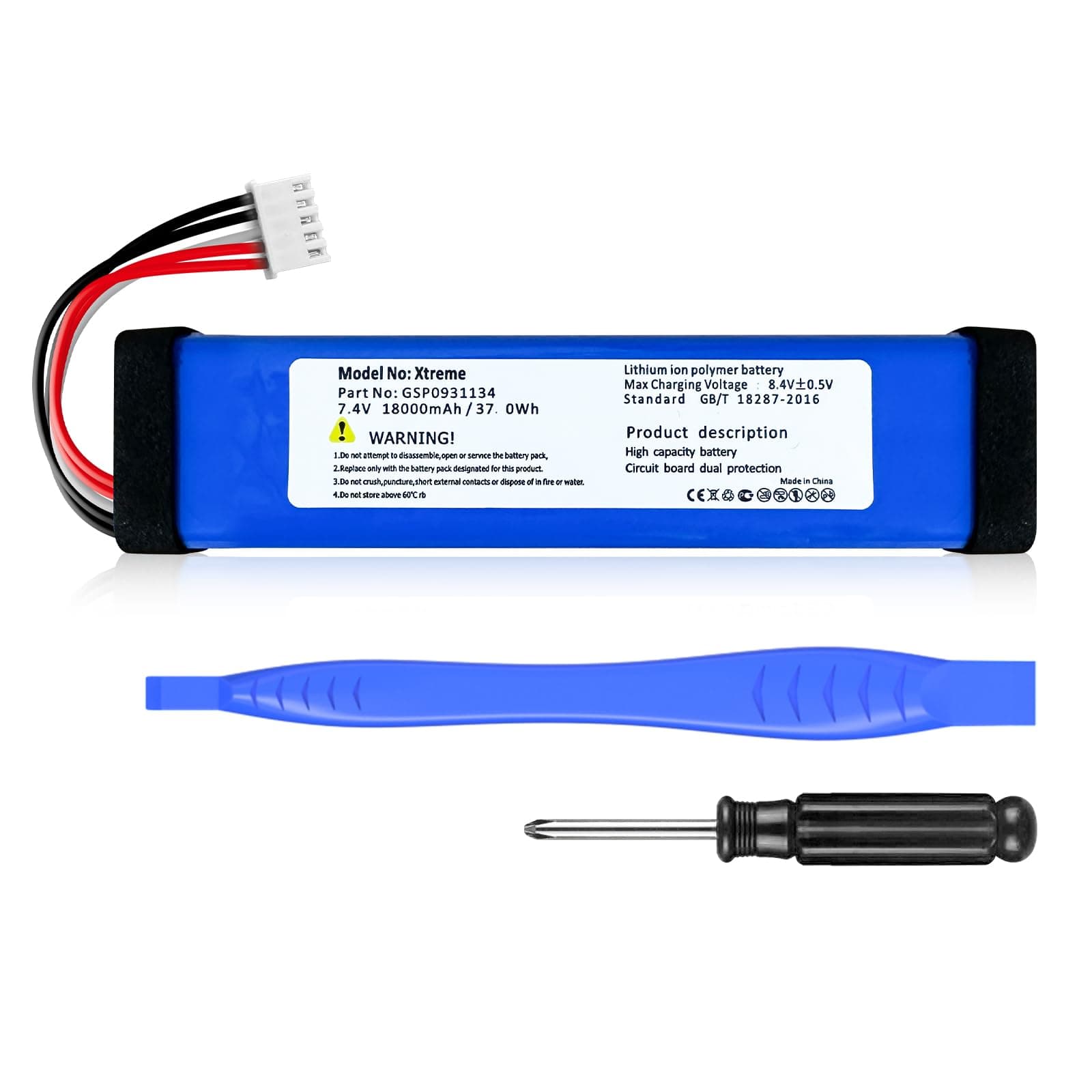 18000mAh Replacement Battery for JBL Xtreme, Xtreme 1 (Part Number: GSP0931134) Xtreme Speaker, 2025 Upgraded High Capacity 7.4V Rechargeable Battery with Repair Tool