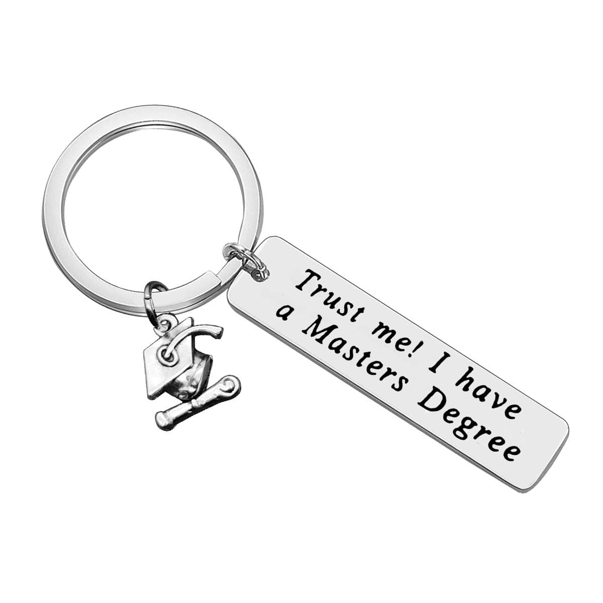 Graduation Keychain Gifts for Her Him Trust Me! I Have A Masters Degree Keychain College Grad Gift Masters Degree Gift Graduation Jewelry for Friends Family