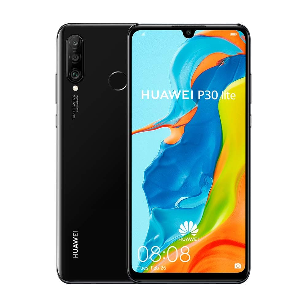 HUAWEI P30 Lite 128 GB 6.15 inch FHD Dewdrop Display Smartphone with MP AI Ultra-wide Triple Camera, 4GB RAM, Android 9.0 Sim-Free Mobile Phone, Single SIM, UK Version, Black