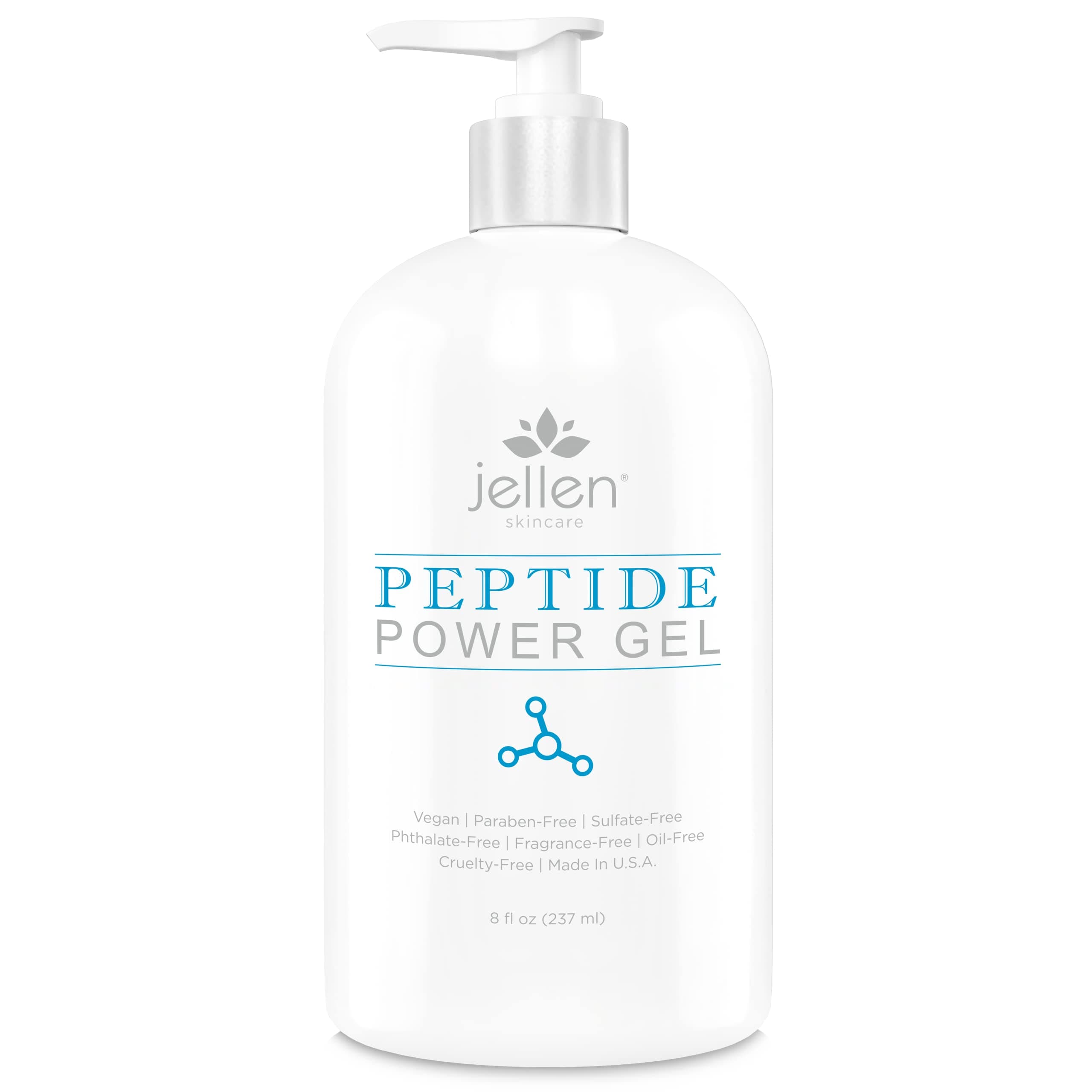 Conductive Facial Gel - Powered By Peptides, Hyaluronic Acid, DMAE, Certified Organic Aloe Vera - For Microcurrent, Ultrasonic, Galvanic Facial Treatment (8 Oz)