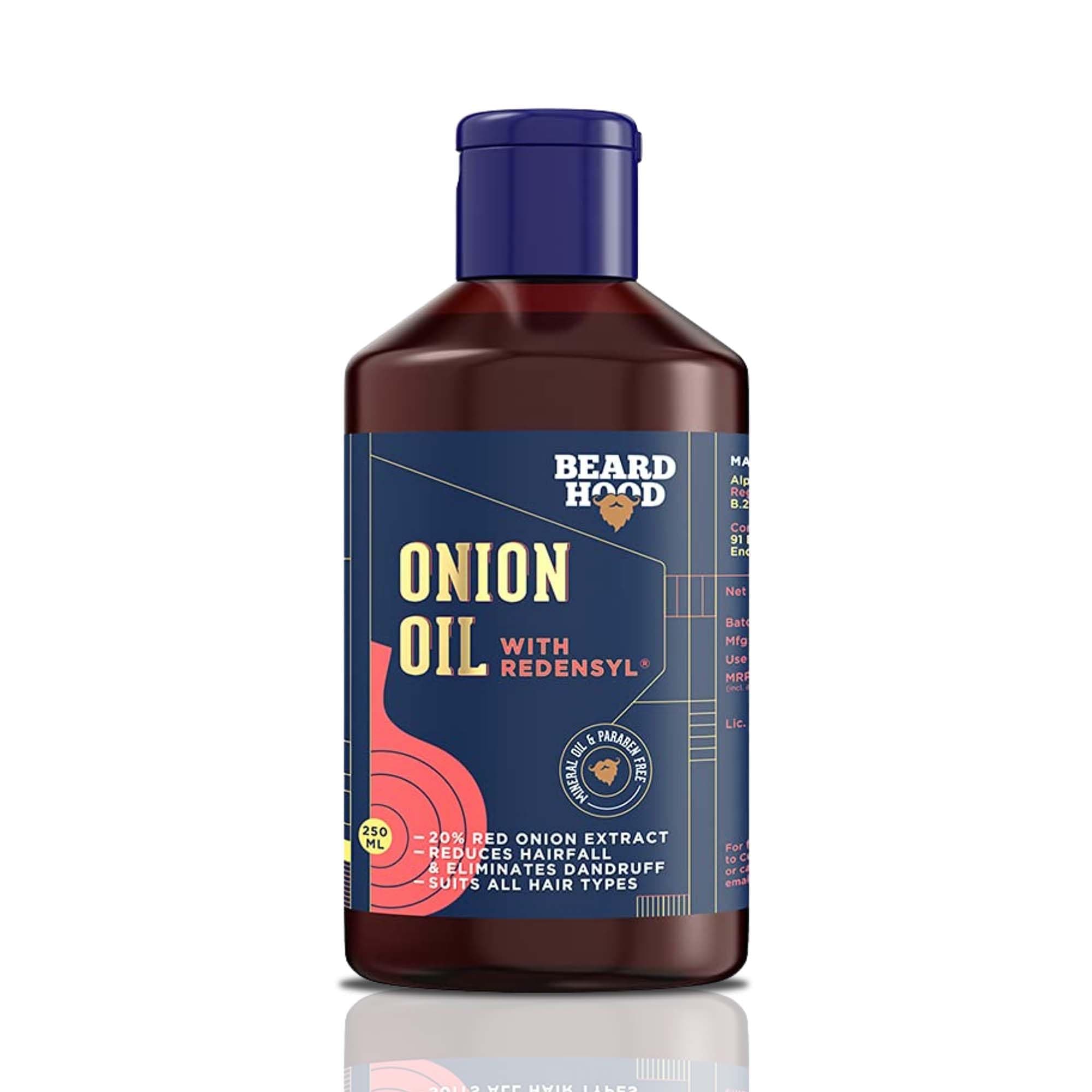 Beardhood Onion Hair Oil with Redensyl for Hair Growth Mineral Oil & Paraben Free (100ML)