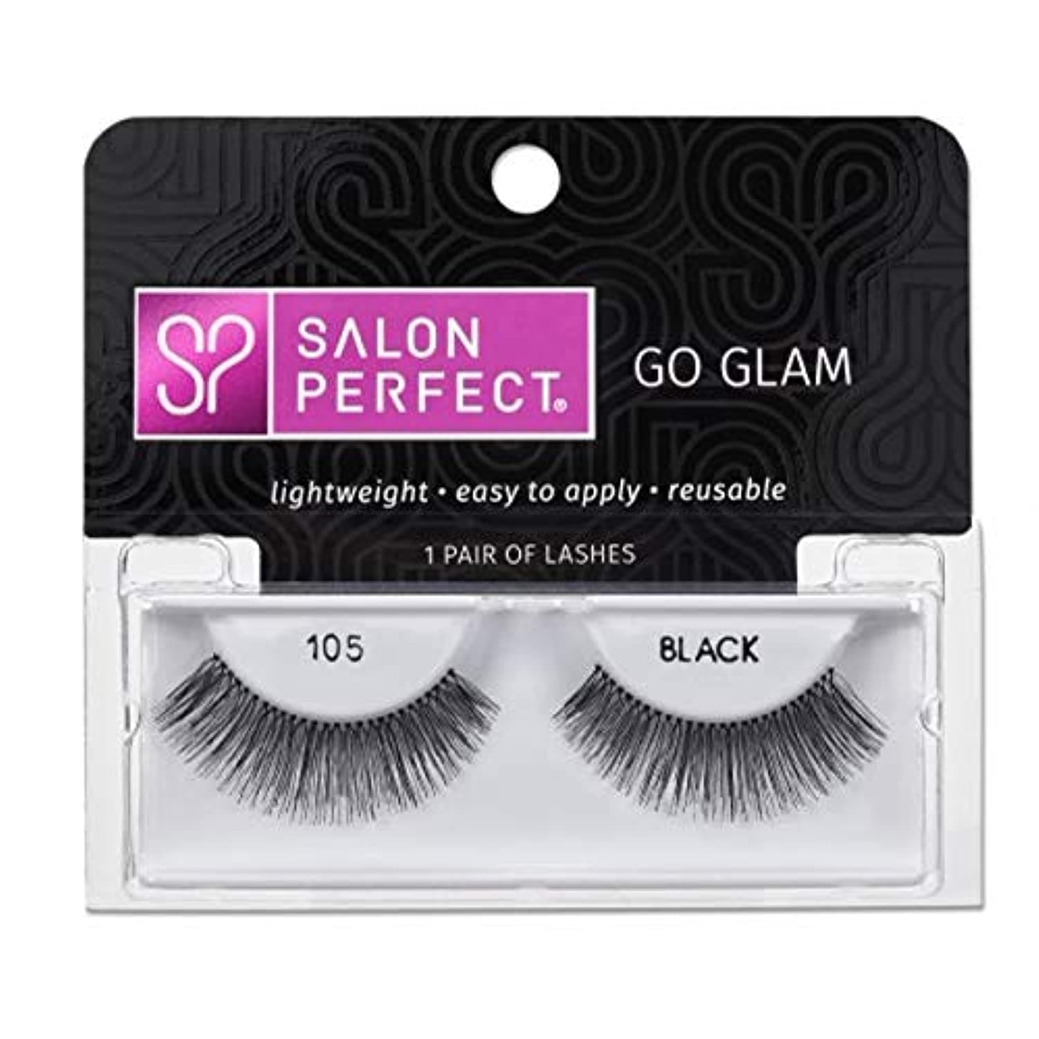 Salon Perfect Perfectly Glamorous Eyelashes, 105 Black, 1 pr