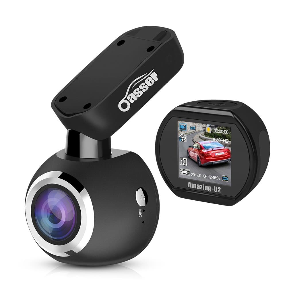 Oasser Dash Cam Car Dashboard Camera Mini Magnetic 1080P Full HD 170°Wide Angle 6GLens WDR with Super Night Vision G-sensor Loop Recording Motion Detection U2