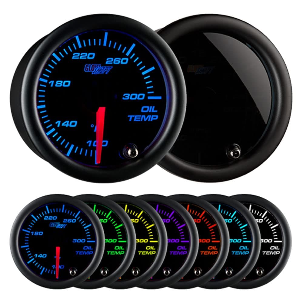 GlowShift Tinted 7 Color Oil Temperature Gauge