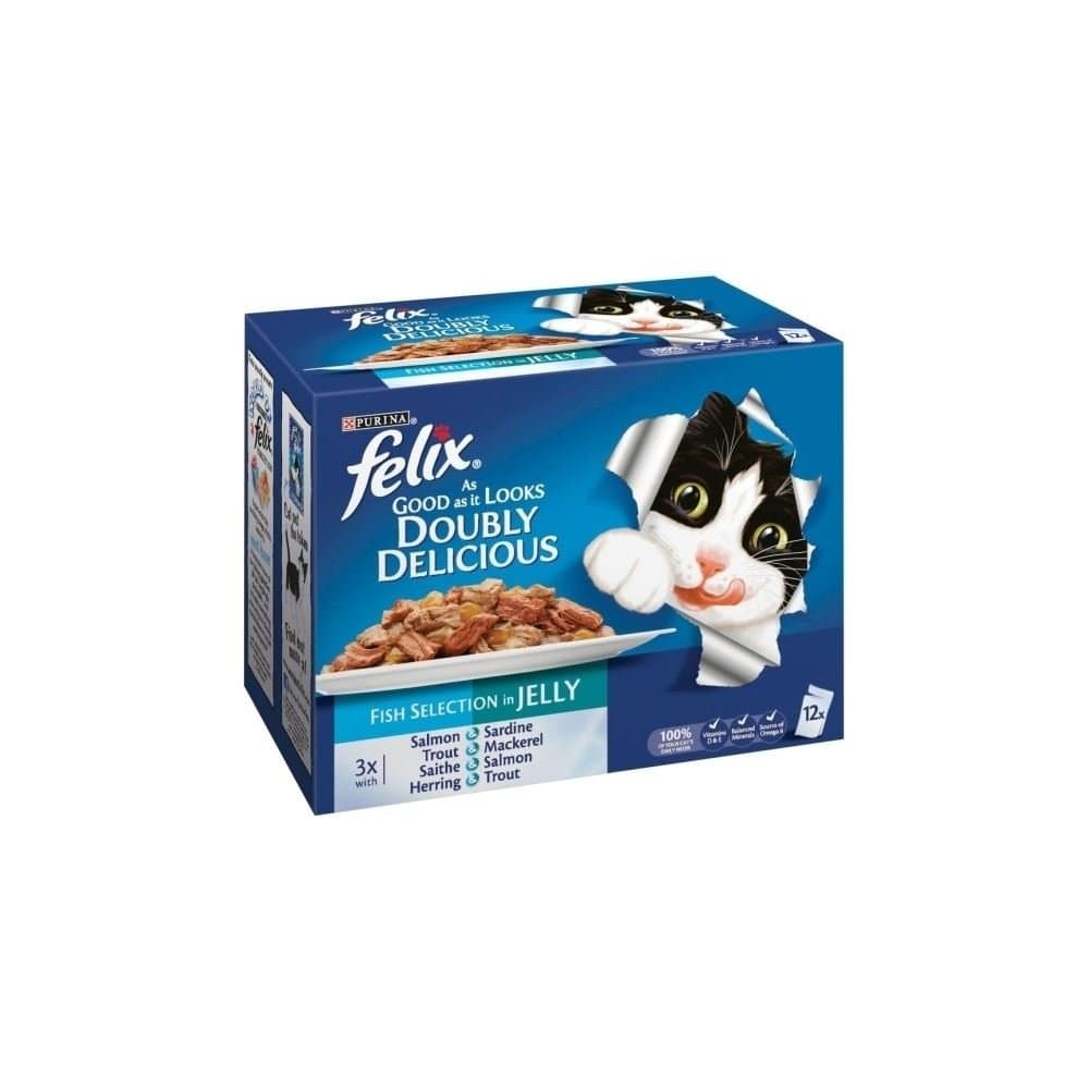 Felix As Good as it Looks Doubly Delicious Fish in Jelly - Pouch (12x100g)