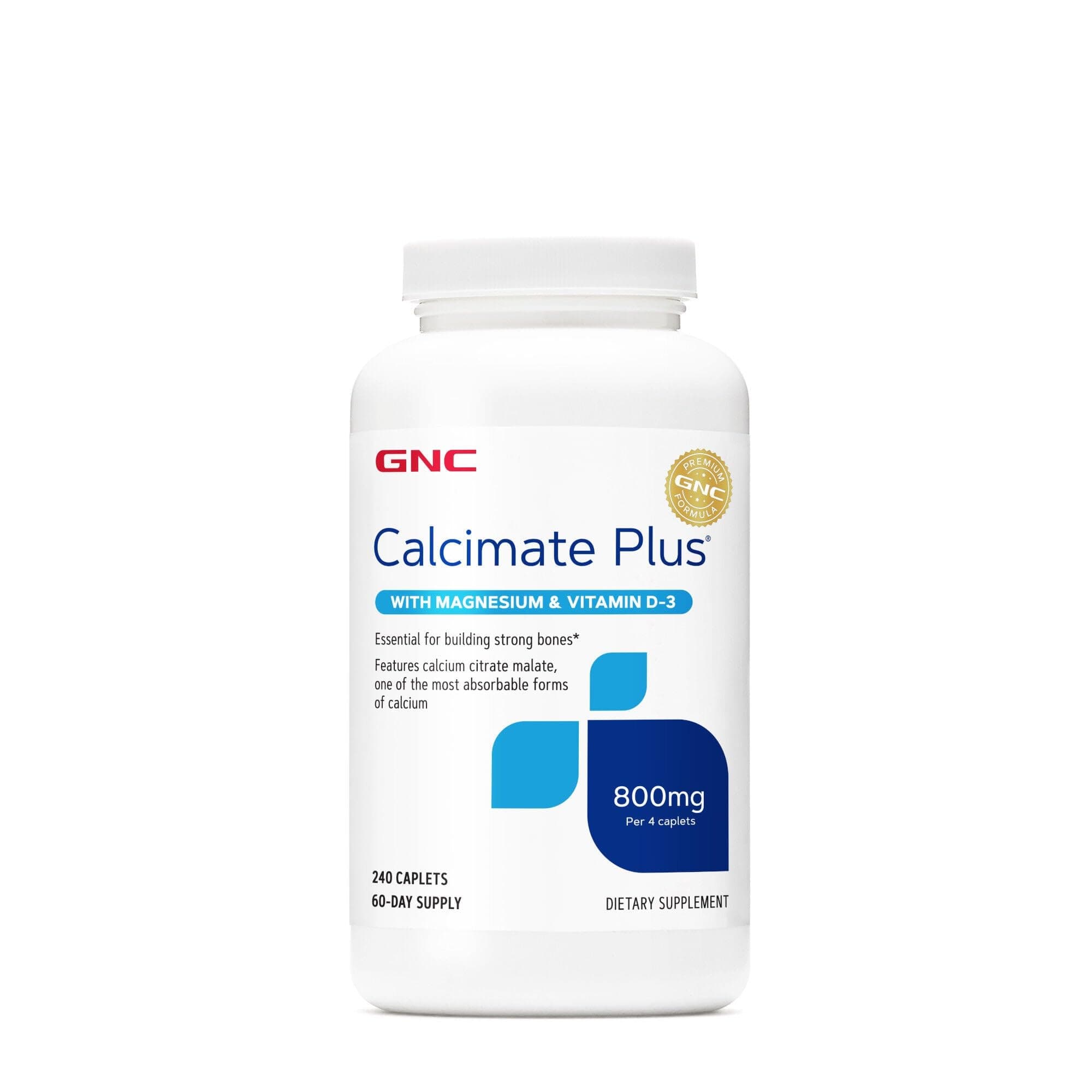 Calcimate Plus 800mg Supplement, Supports Strong Bones, Enhances Calcium Absorption, 60 Servings