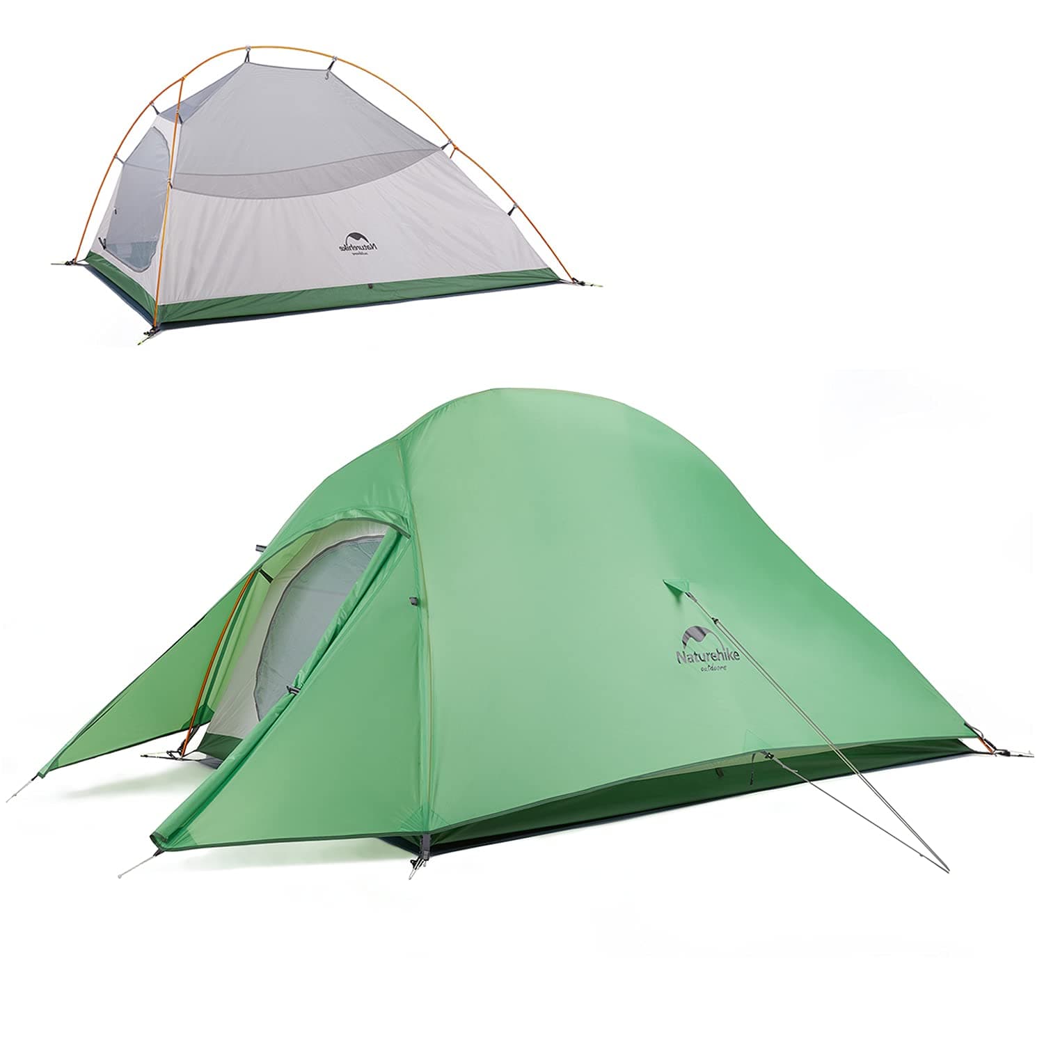 NaturehikeCloud Up Free Standing 2 Person Backpacking Tent Ultralight Nylon Double Layer Camping Tents for Two Person