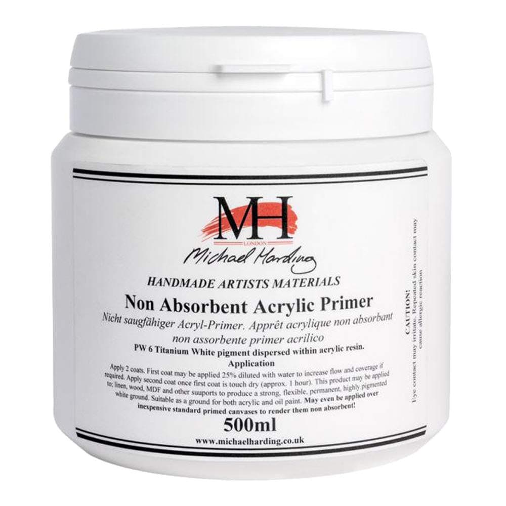 Michael Harding Acrylic Gesso Primer Artist Oil Colours, Non Absorbent Acrylic Primer, 500ml,NAAP