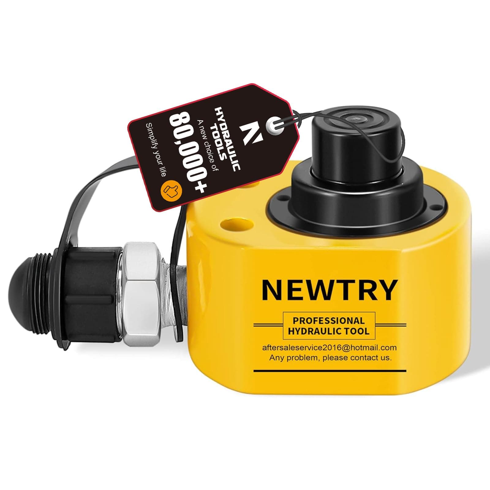 NEWTRY Hydraulic Ram Jack 20T Hydraulic Cylinder Low Profile Ram Jack Multi-Section 1.2” Stroke Lifting Cylinder Mini, Portable for Machinery, Bridge, Construction