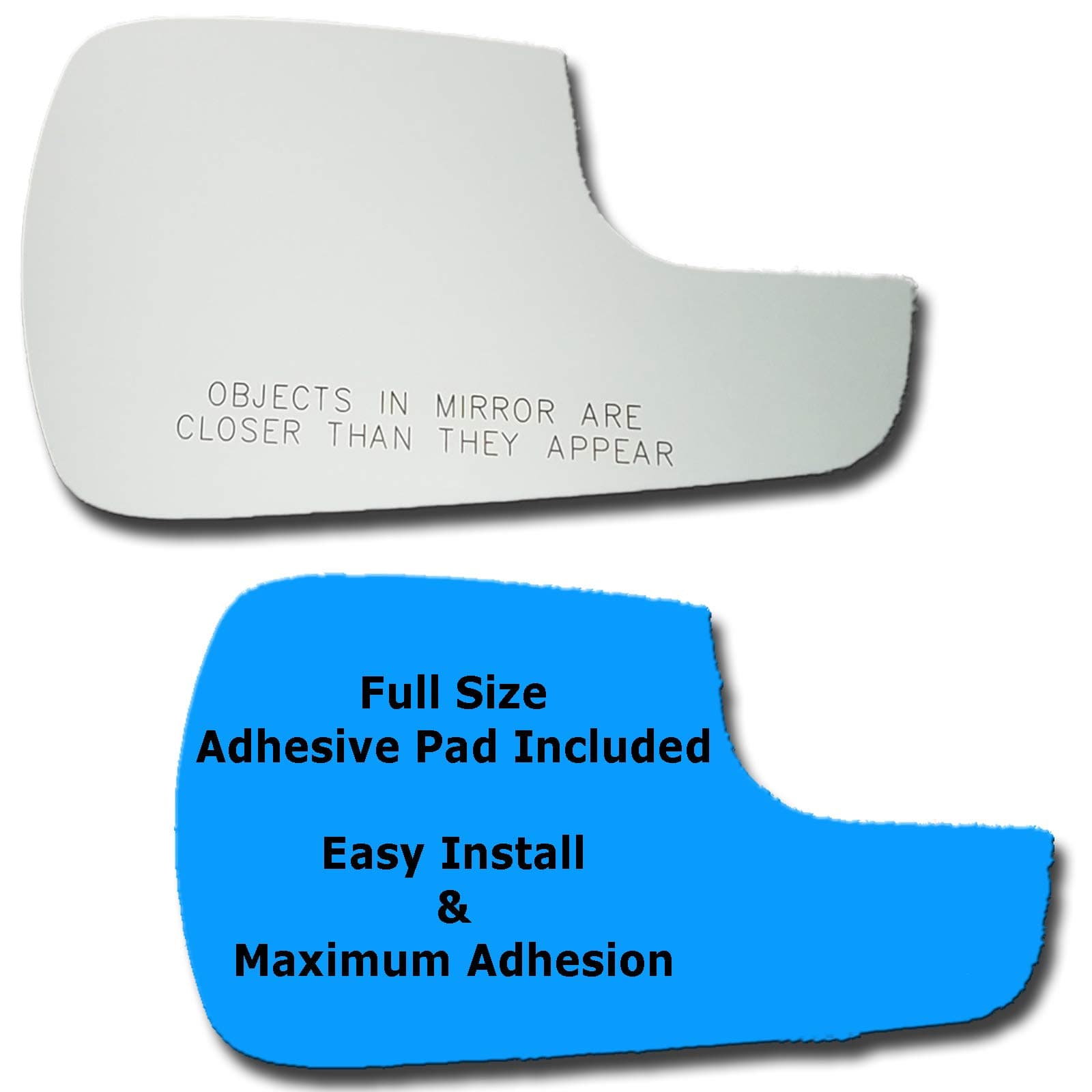 Mirror Glass + Full Size Adhesive Pad for 2013-2018 Ford Fusion Passenger Side Replacement (2013 2014 2015 2016 2017 2018)