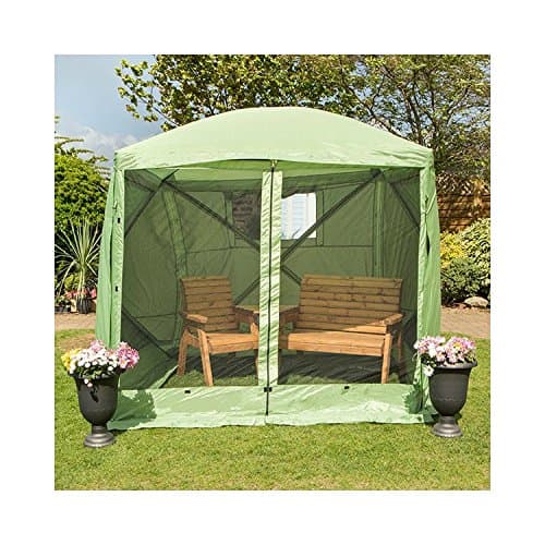 The Vista Outdoor Spring Up 4 Sided Instant Gazebo Premium Shelter Screen House Green