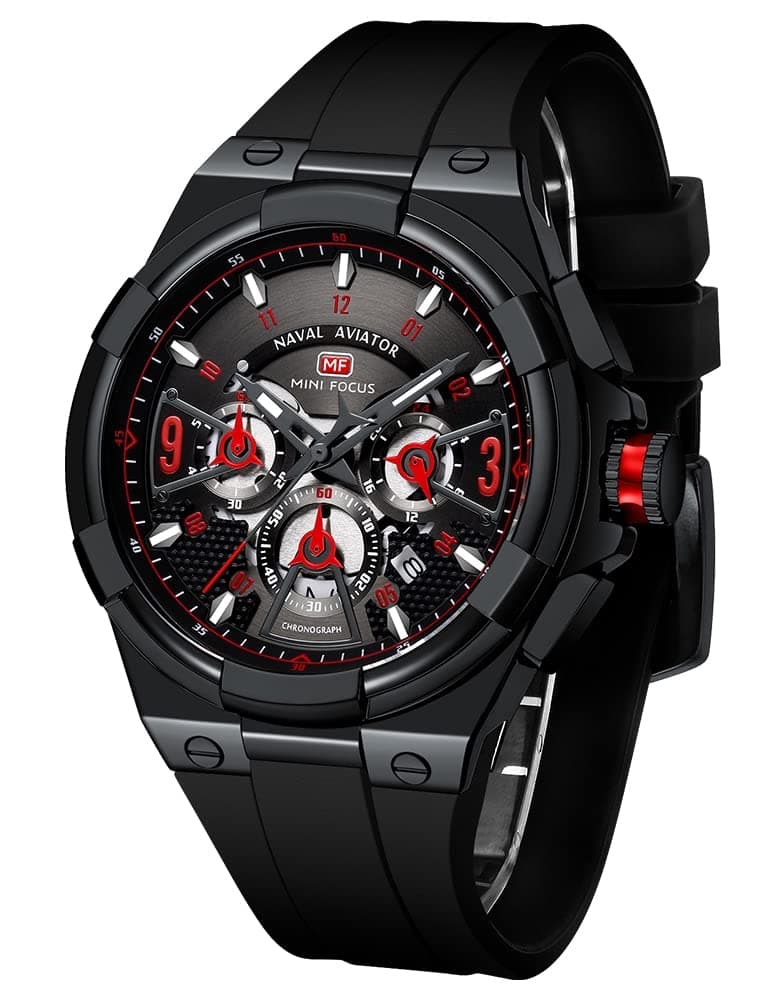 Mens Sport Watches Military Waterproof Multifunction Chronograph Watch Luminous Silicon Strap Casual Watches for Men Fashion Business Wrist Watch Clock