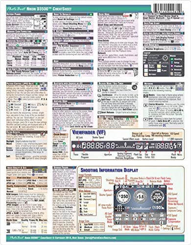 Nikon D3500 Digital SLR Camera CHEATSHEET (short version, laminated, instruction manual) Pamphlet – January 1, 2018