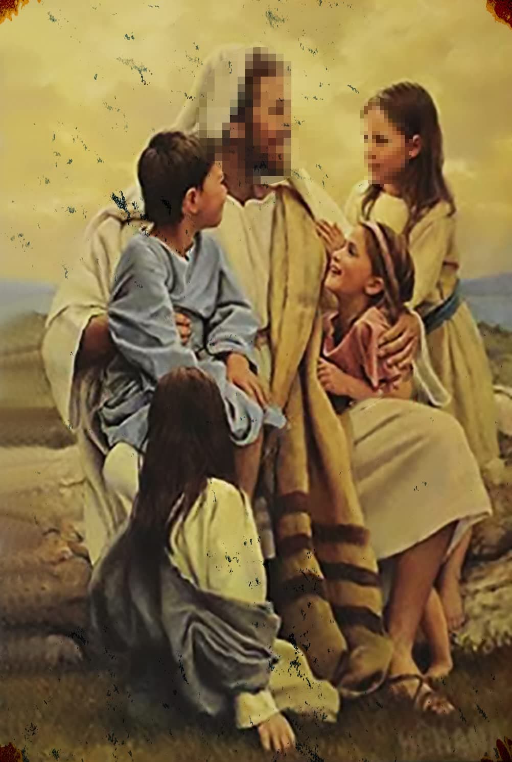 Perfect Love Wrap Picture of Jesus with Children/Picture Of Jesus Surrounded by Children Canvas Printed No Frame