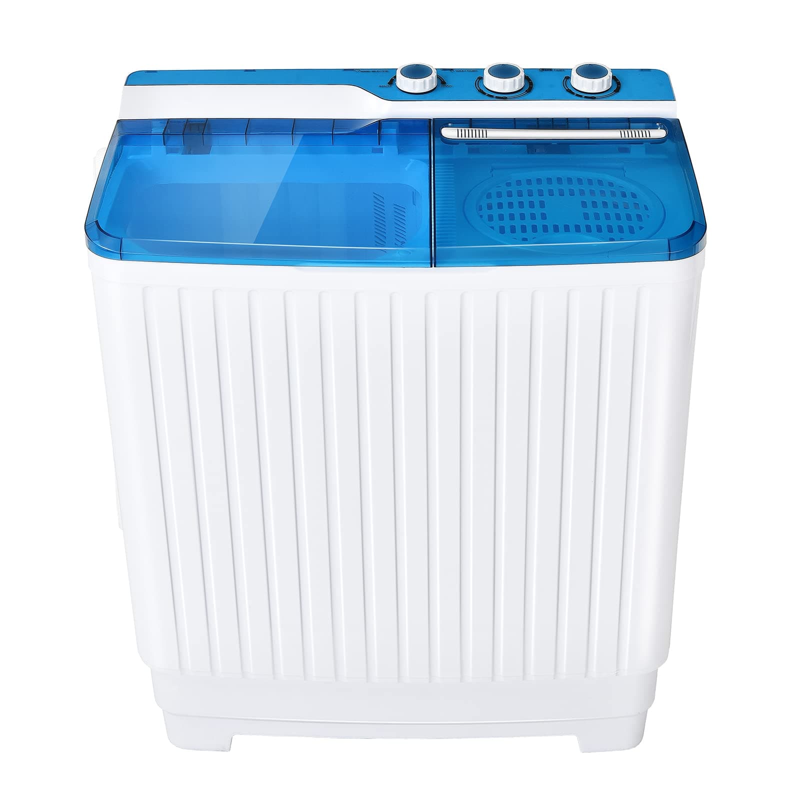 TANGZON Twin Tub Washing Machine, 10.5/8.5/4.5KG Portable Washer and Spin Dryer with Timer Control, Compact Washer for Camping Dorm Caravan RV, 7.5/6.5/3.5KG Washing 3/2/1KG Drying (10.5KG, Blue)