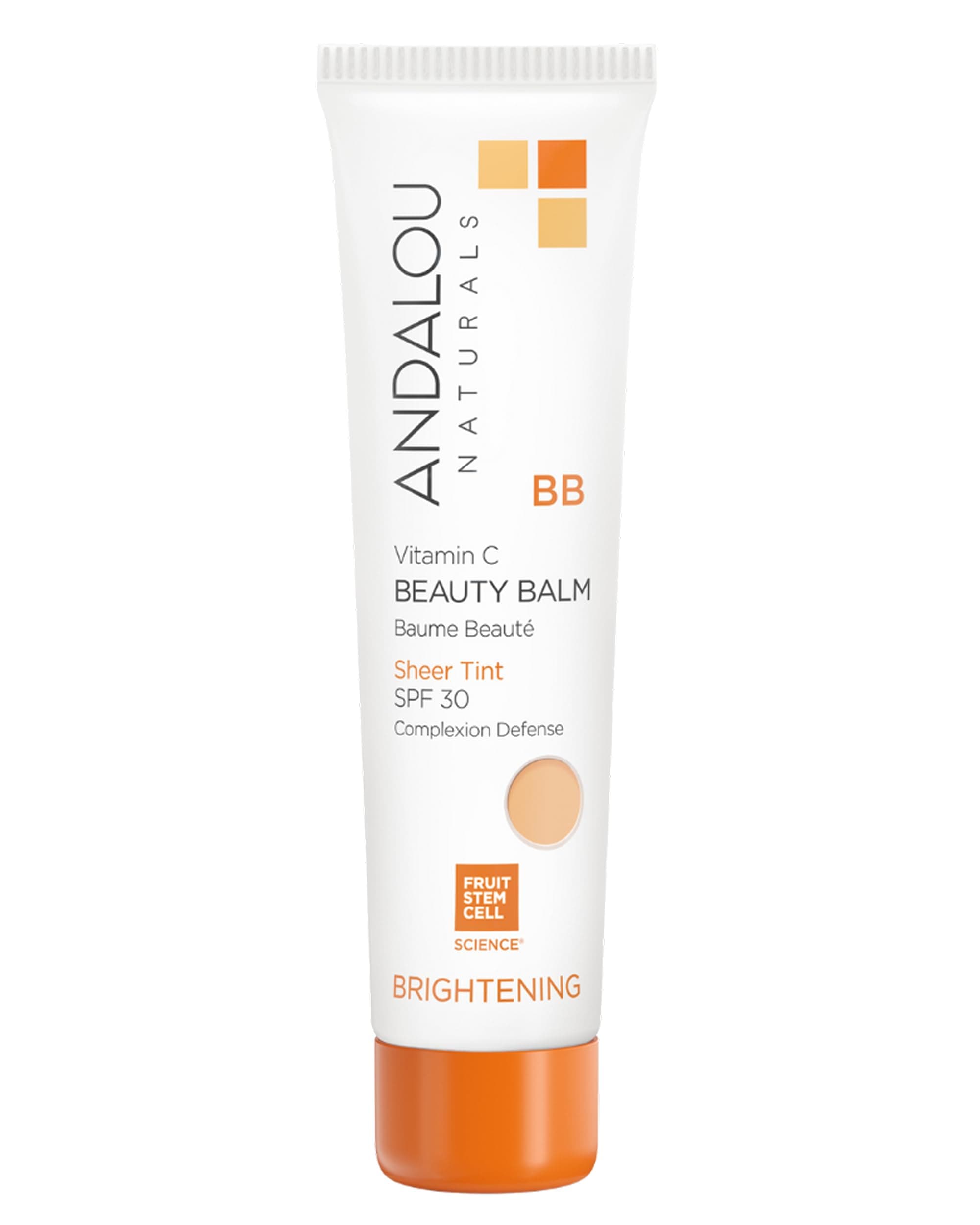 Andalou Naturals Vitamin C BB Beauty Balm Sheer Tint SPF 30-2-in-1 BB Cream & Mineral Sunscreen for Face - With Non-Nano Zinc Oxide Skin Protection - 2 fl oz