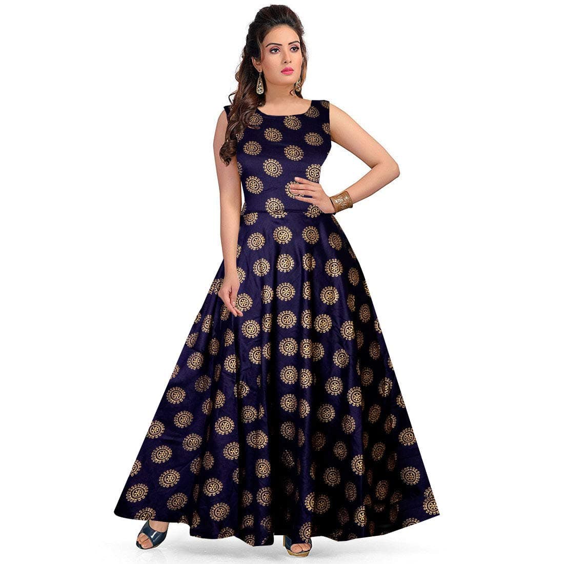 MudrikaRayon a-line Dress (FR_4249_Multi-Coloured_Free Size)