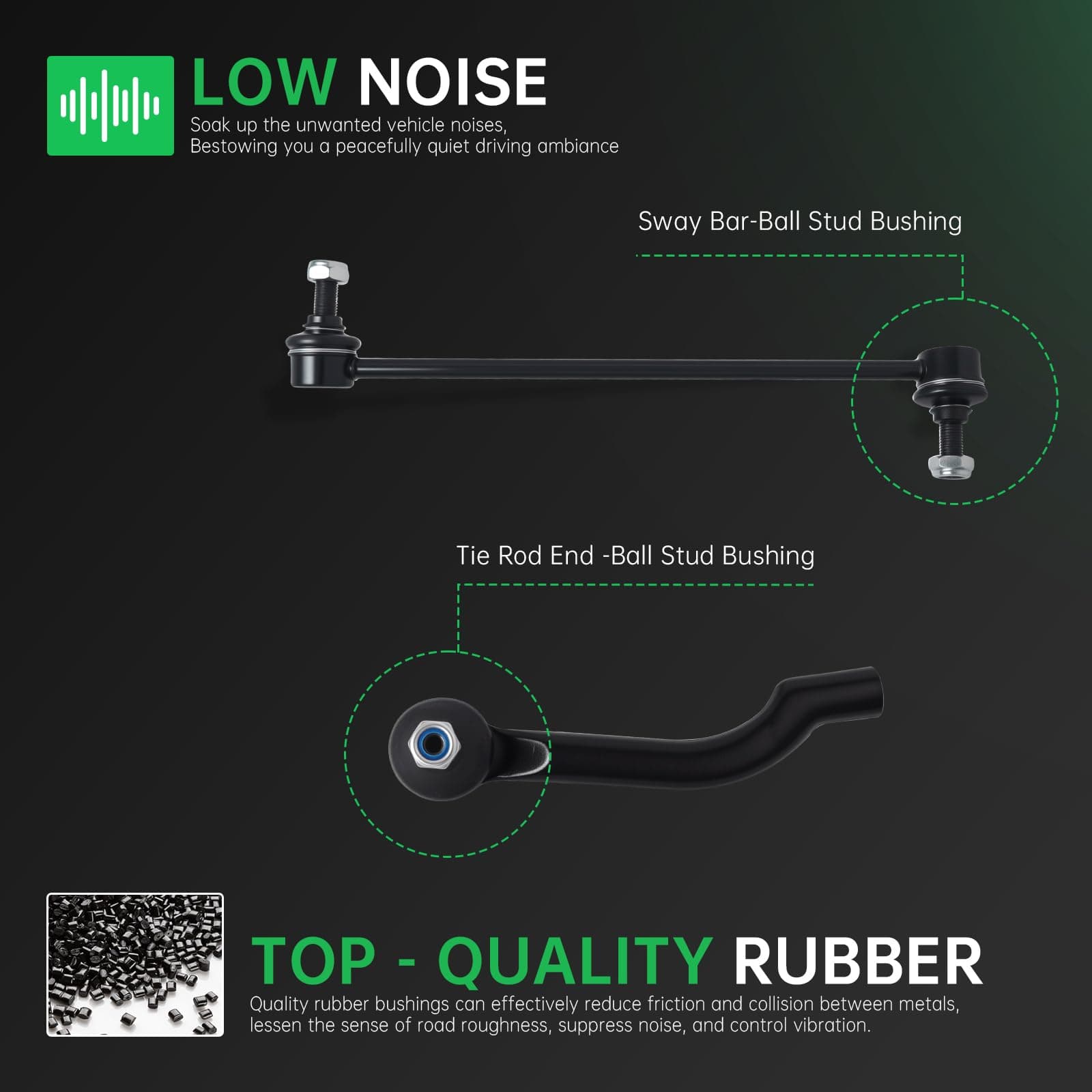 AUQDD 10Pc Front End Suspension Kit Fit For 2008-13 Ni-ssan Rogue, 14-15 Rogue Select, 2 Lower Control Arm w/Ball Joint 2 Sway Bar Link 4 Outer Inner Tie Rod End 2 Boots (# K621452 EV800550 ES800582)