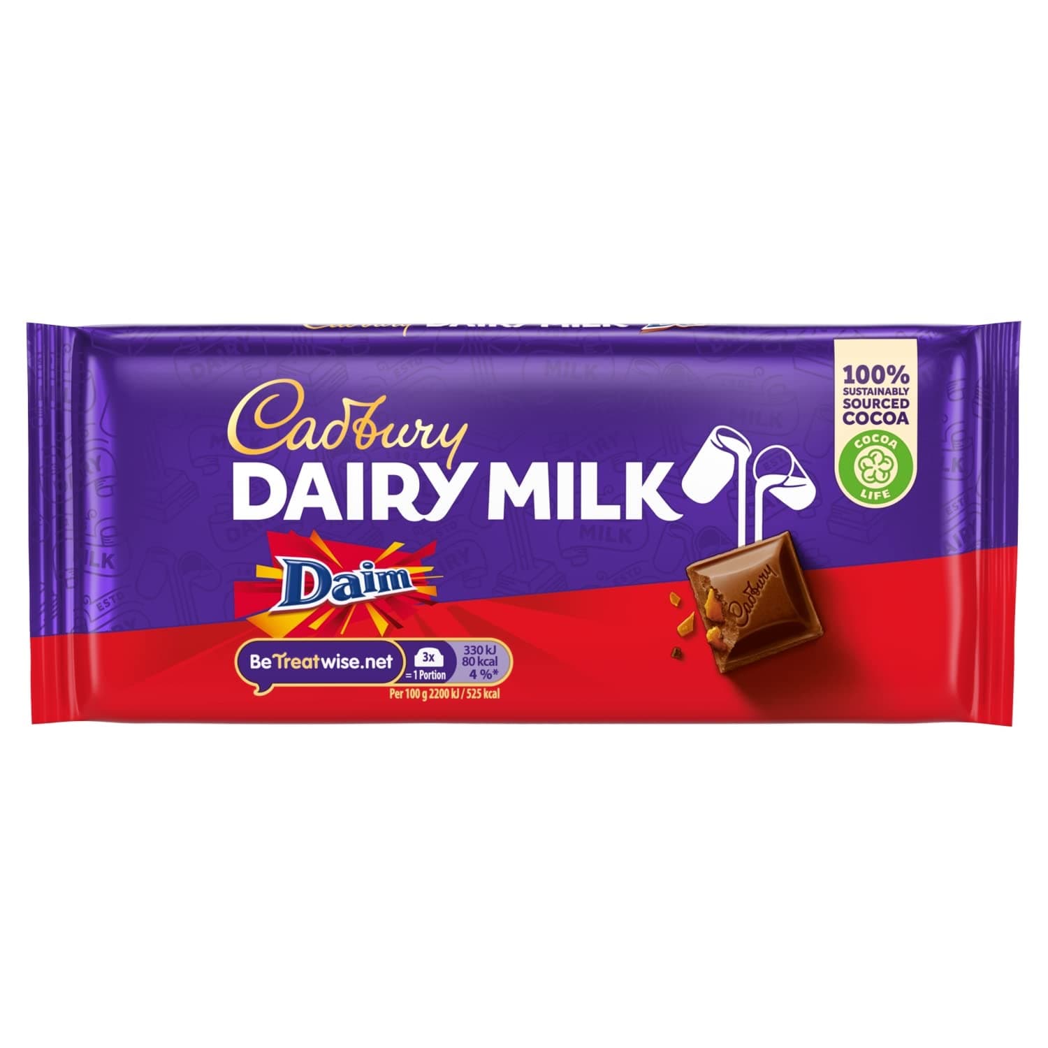 Cadbury Dairy Milk with Daim Chocolate Bar, 120 g
