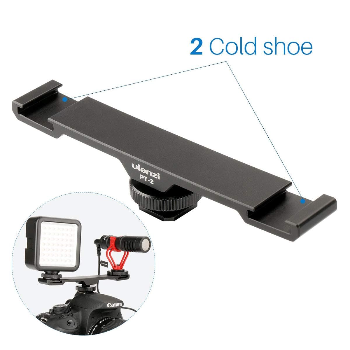 Cold Shoe Mount Adapter for Light Mic Stand Camera Bracket Plate Metal 1/4" Thread for Tripod iPhone Nikon Canon DSLR Camera