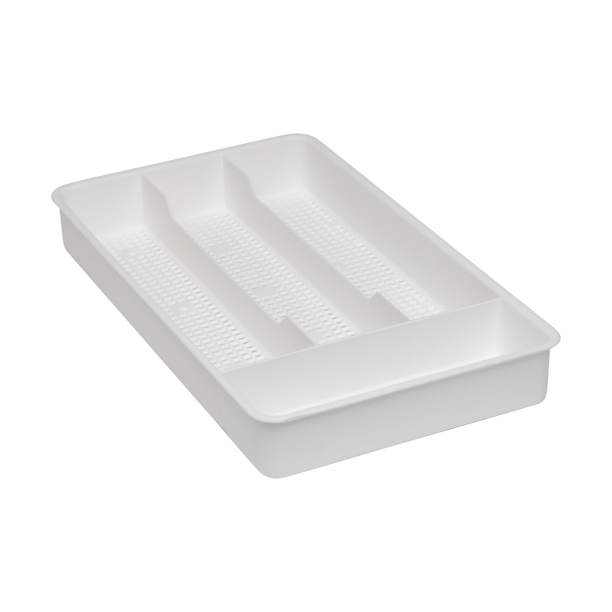 Dial Industries Small Cutlery, Utensil, Silverware Kitchen Drawer Organizer Tray, White