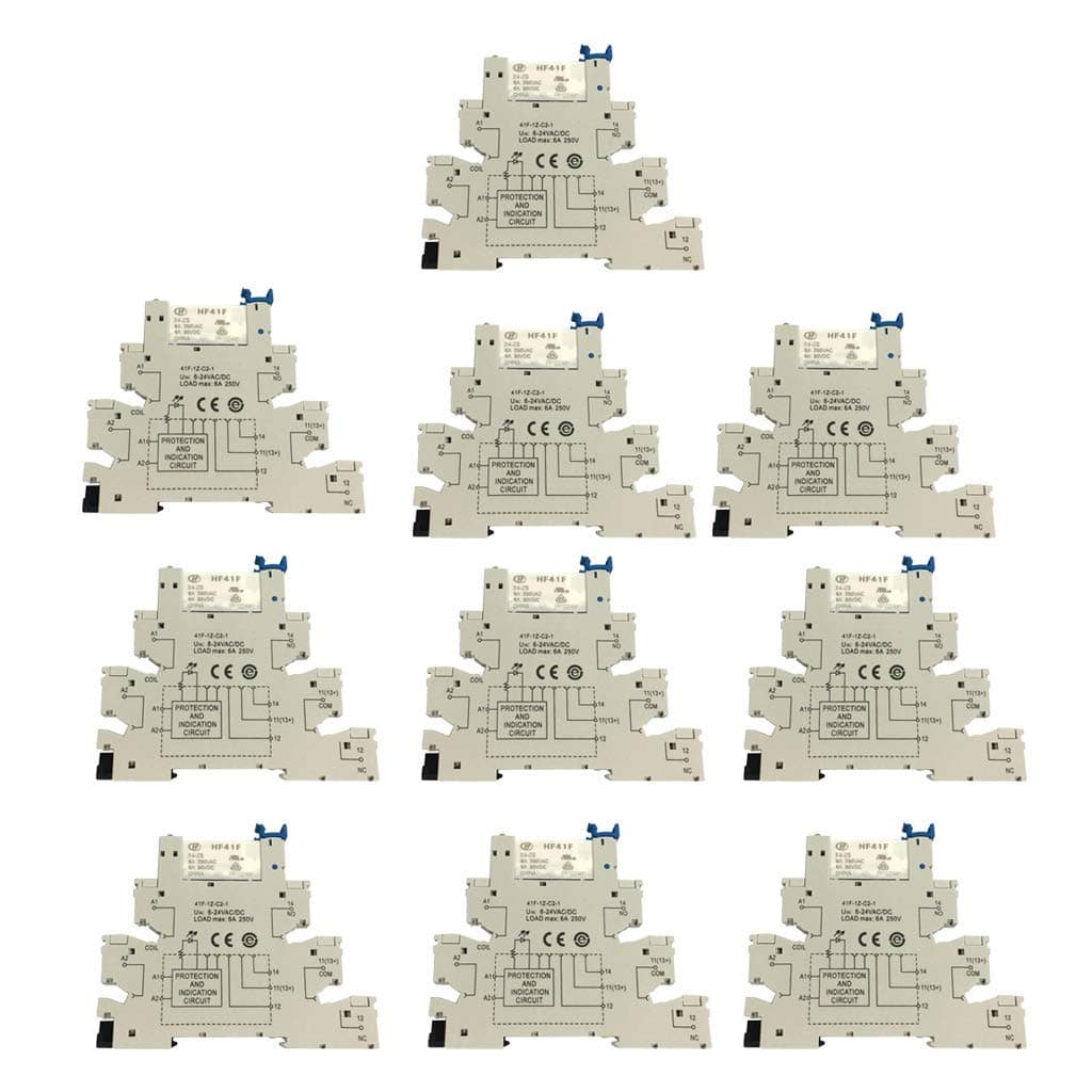 10PCS Hongfa HF41F PCB Relay 5 PIN Relay Socket 6-24V AC/DC 6A 41F-1Z-C2-1 for Heating Cooling Systems,Elevators