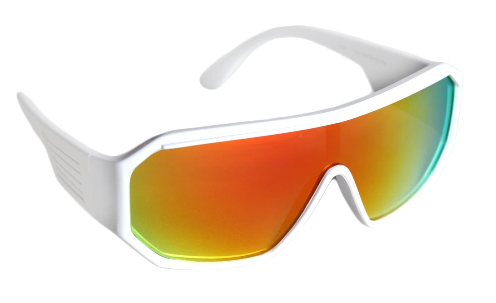 White Retro Shield Sunglasses