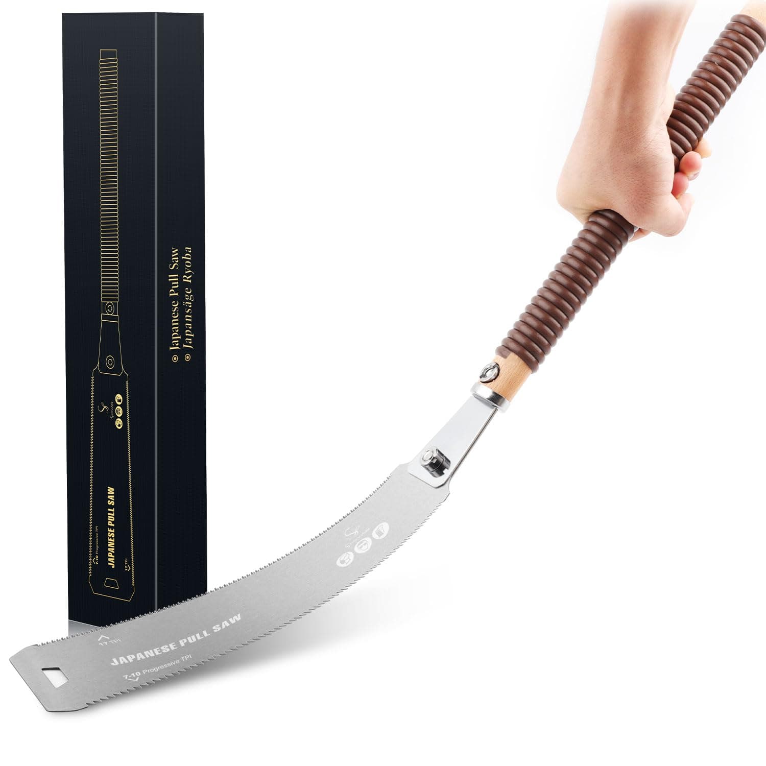 ss shovan Japanese Hand Saw 10.4 Inch, Double Edge Progressive 7-10/17 TPI Flush Cut Saw, Detachable & Flexible SK5 Blade Wood for Hardwood Softwood Cross-Cut, Rip-Cut, Pull Woodworking Tools