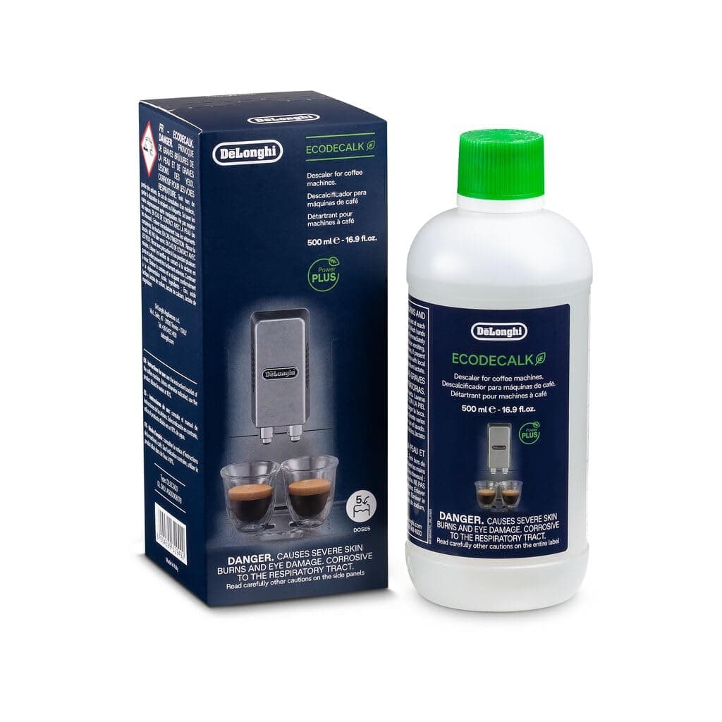 De'Longhi EcoDecalk Descaler, 500ml - Eco-Friendly Limescale Remover for Coffee Makers, Natural Lactic Acid, Preserves Coffee Flavor, Upto 3x Faster & More Effective than Citric Acid DLSC500