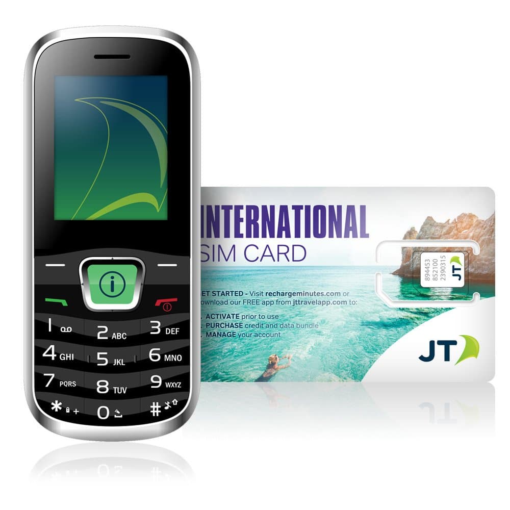 Telestial Travel Buddy Quad-Band Handset and OneRate Prepaid International SIM with USD 5.00 Credit