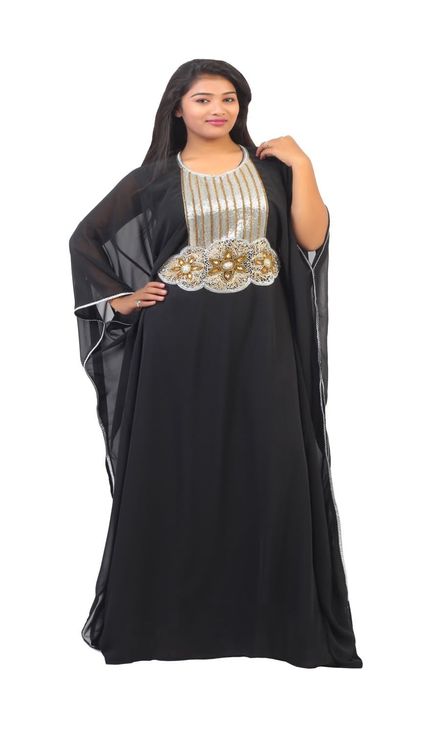 Dubai very fancy kaftan jalabia hand made embroidery