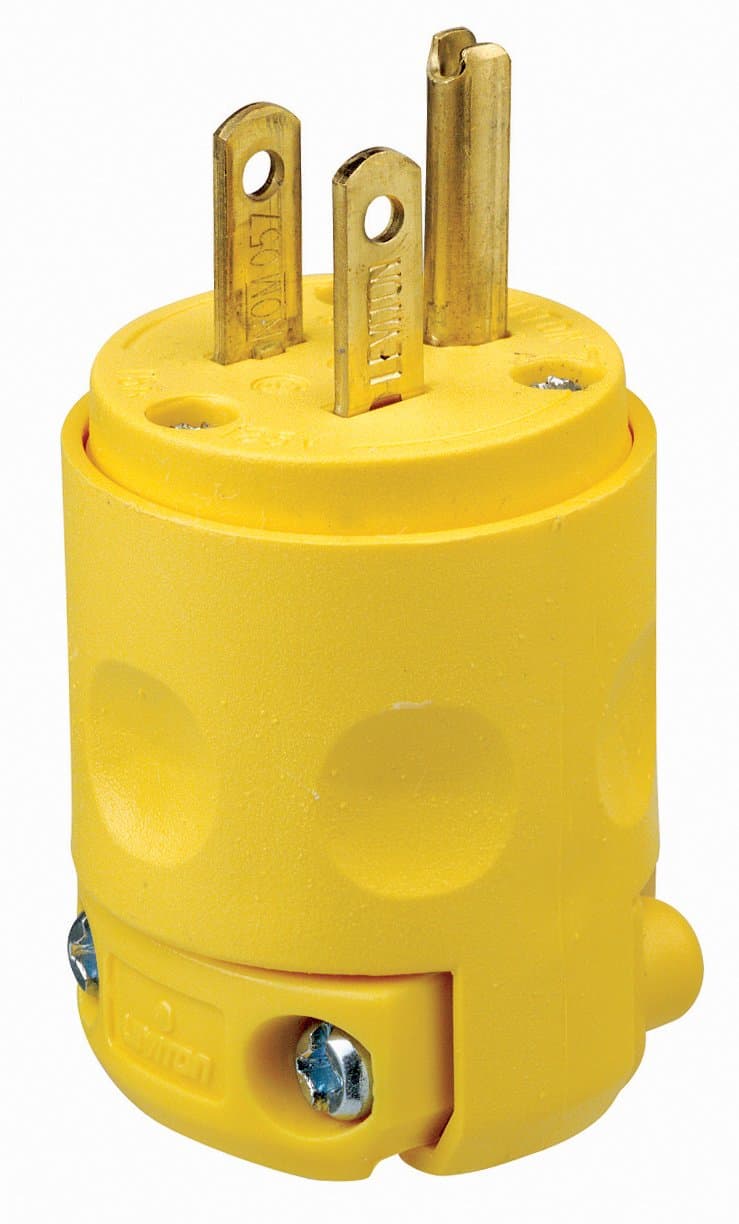 515PV 15 Amp, 125 Volt, Grounding Plug, Yellow