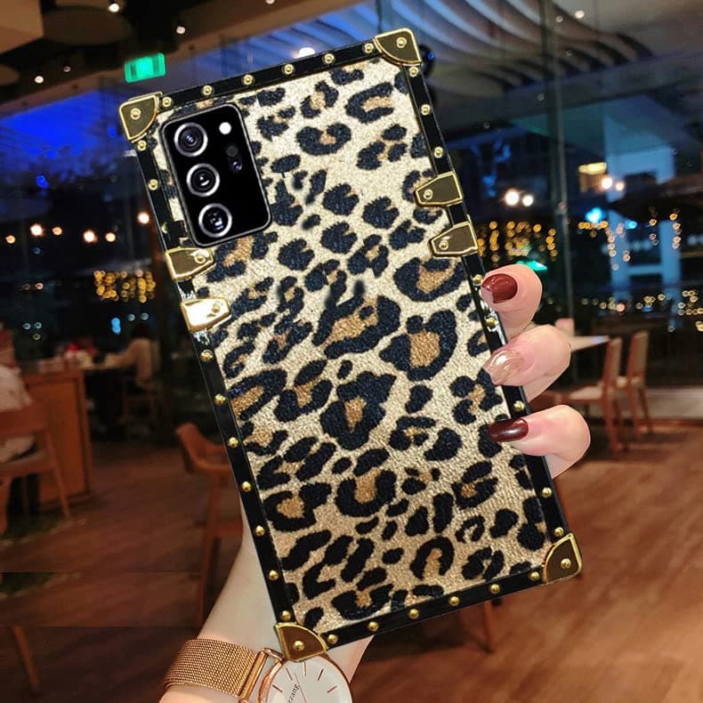for Samsung Galaxy A20 / A30 Case,Luxury Design Cute Glitter Bling Leopard Print Square Protection Corner Soft Trunk Cover Phone Skin,Gold