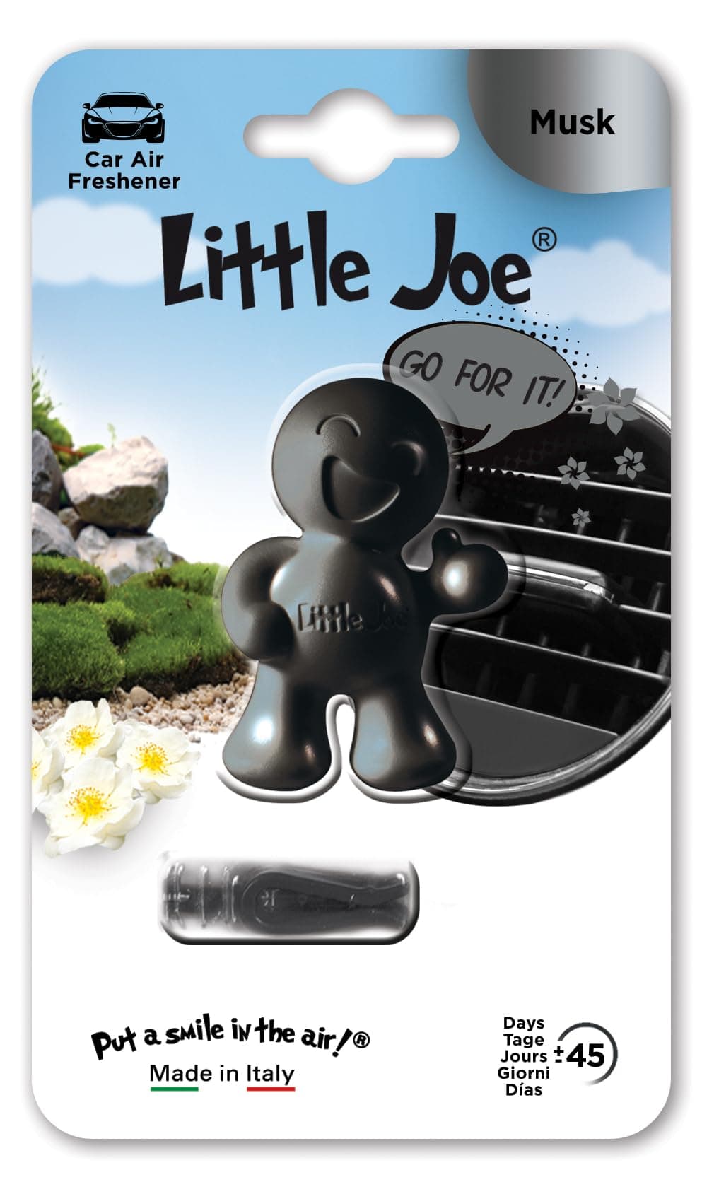 Little Joe OK Mini Blister +/- 45 Days Fresh Fragrance in the Car/Fresh Air in the Car/Perfume Frais Dans la Voiture/Profumo Fresco in Macchina (Anthracite/Musk/Musk)