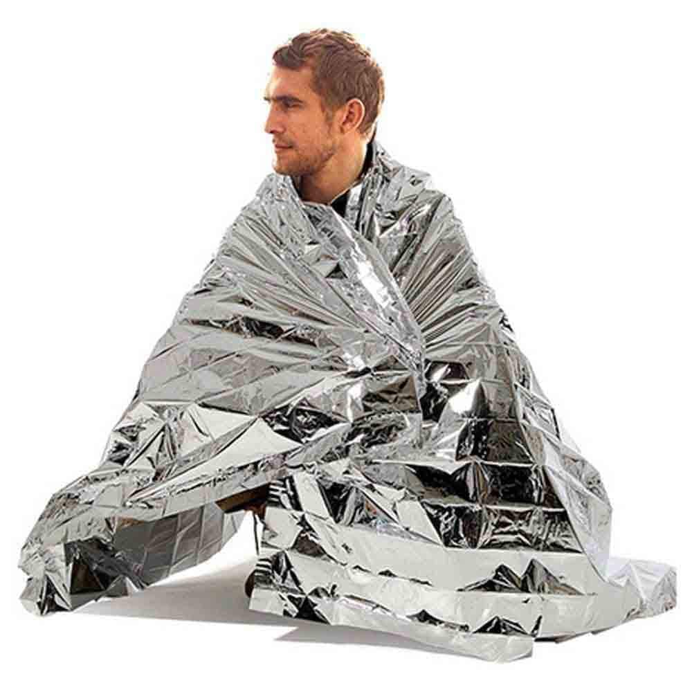 JUSTSWAG Amixin First Aid Emergency Blanket Suitable for Camping Hiking Windproof Keep Warm Tin Foil Rescue Blanket (1 Pack)