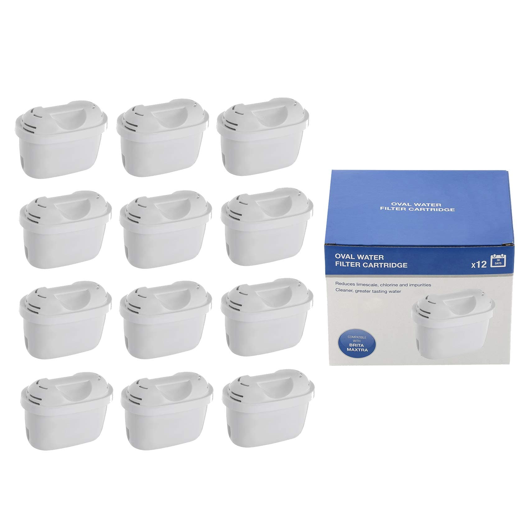Qualtex Compatible Brita Maxtra Water filter Cartridges (Pack of 12)