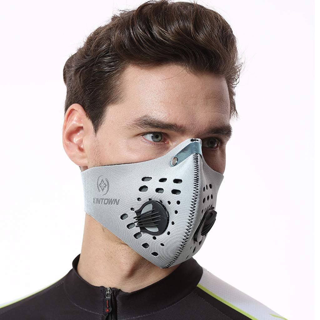 Karooch Dust Mạsks - Anti Air Pollution Smoke Mạsks - Reusable Face Mạsks, Adjustable PM2.5 Air Filter Mạsks, Activated Carbon Dustproof Sport Mạsks for Outdoor Light Bicycle Helmet(Gray)