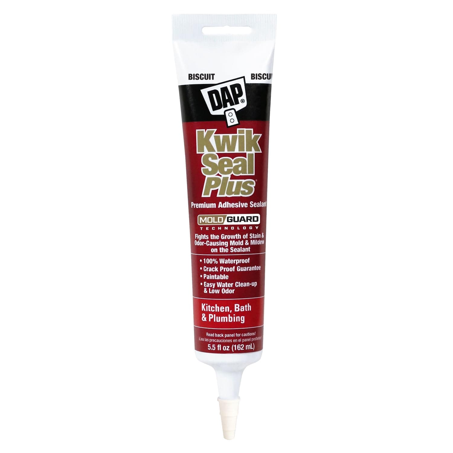 18539 Kwik Seal Plus Kitchen and Bath All-Purpose Adhesive Caulk Bisque, 5.5-Ounce