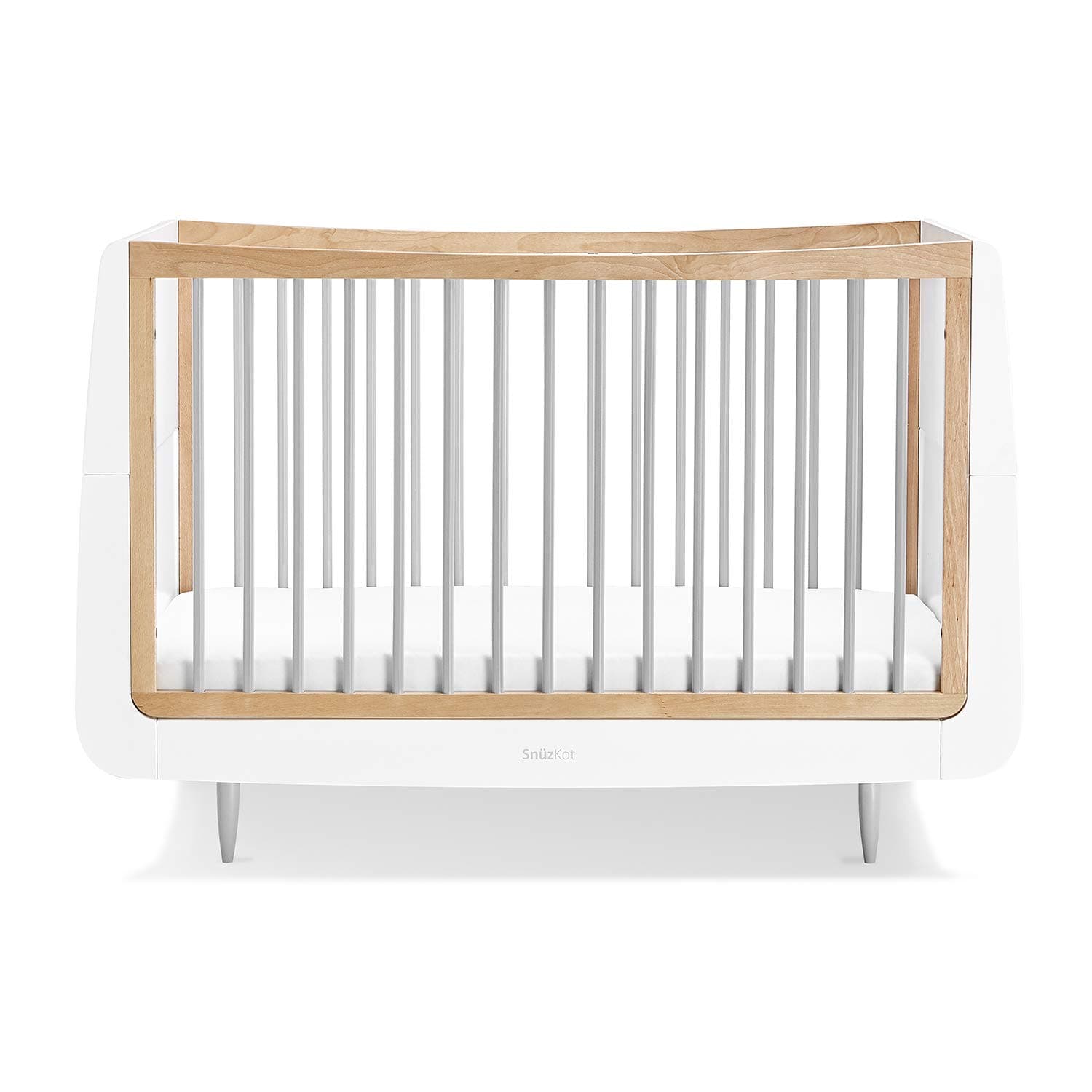 Snuzkot skandi convertible cot bed - grey, 120 x 81 x 25.5 cm, suitable from birth to 10 years with extension kit