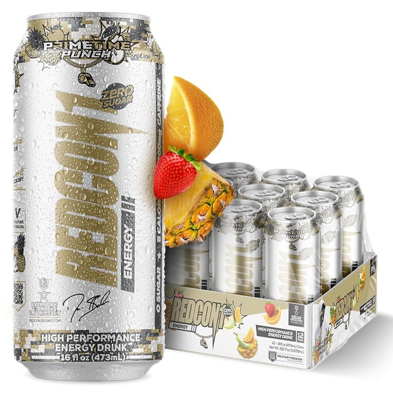 Energy Drink - 200mg Caffeine Drink with L-Carnitine & Taurine - High Performance Energy Drinks with Nootropics - Prime Time Punch (12 Count)