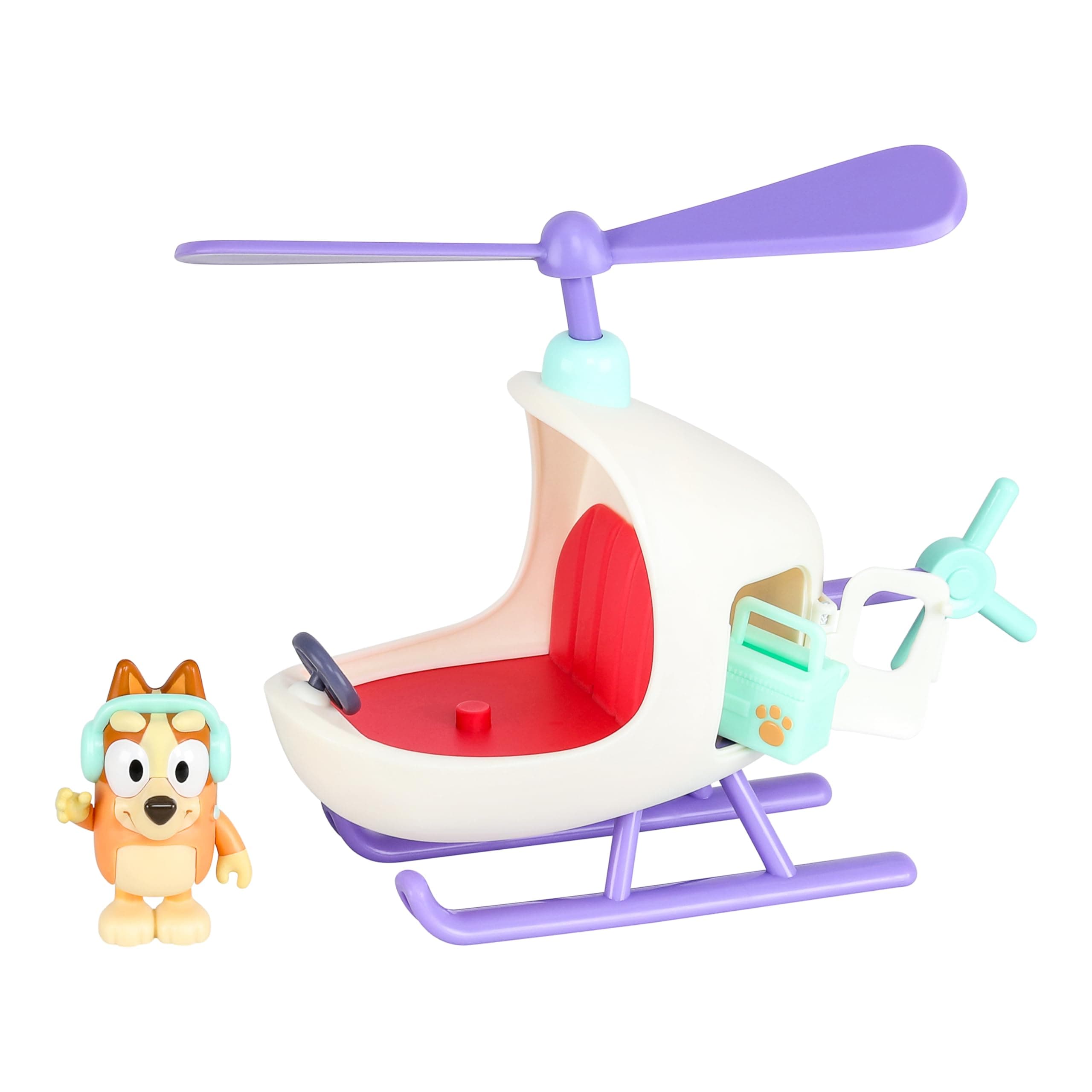 Vehicle & Figures Bingo’s Toy Helicopter Playset, Toddler Helicopter with Bingo Figurine and Accessory Toolkit, Vehicle Toys for Kids Age 3+