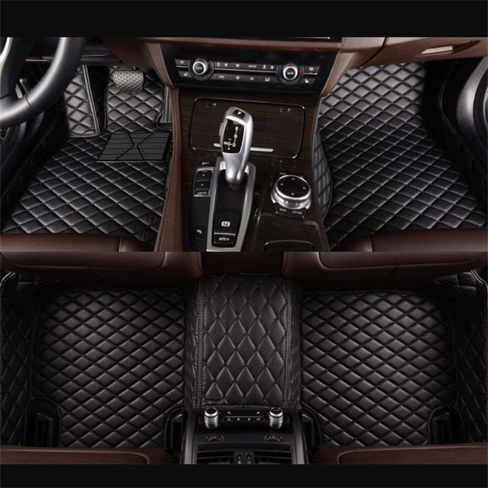 Car Floor Mats Custom Fit Infiniti FX Series FX35/FX37/FX45/FX50 5-Seats 2008-2013 Auto Foot Carpets Faux Leather All Weather Full Surrounded Anti Slip 3D Car Liner Rugs (Black with Black Stitch)