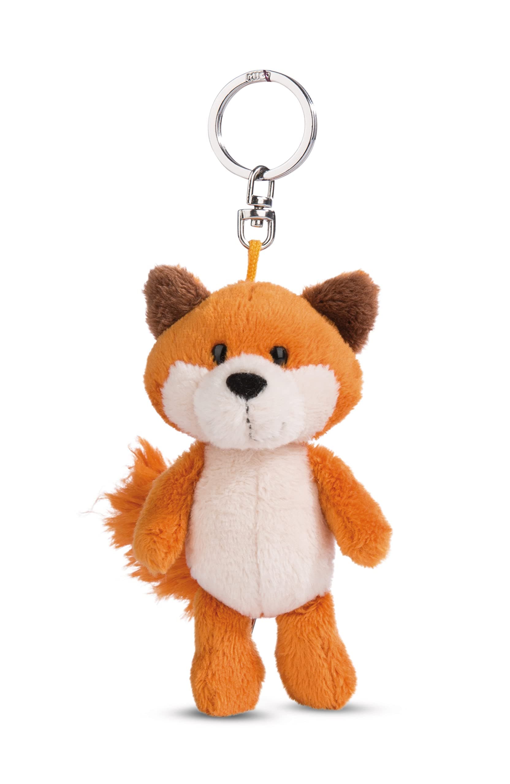49140 Fox Fridalie 10cm Orange-Sustainable Companion Cuddly Animal Pendant Ring for Lanyard, Key Ring & Key Holder
