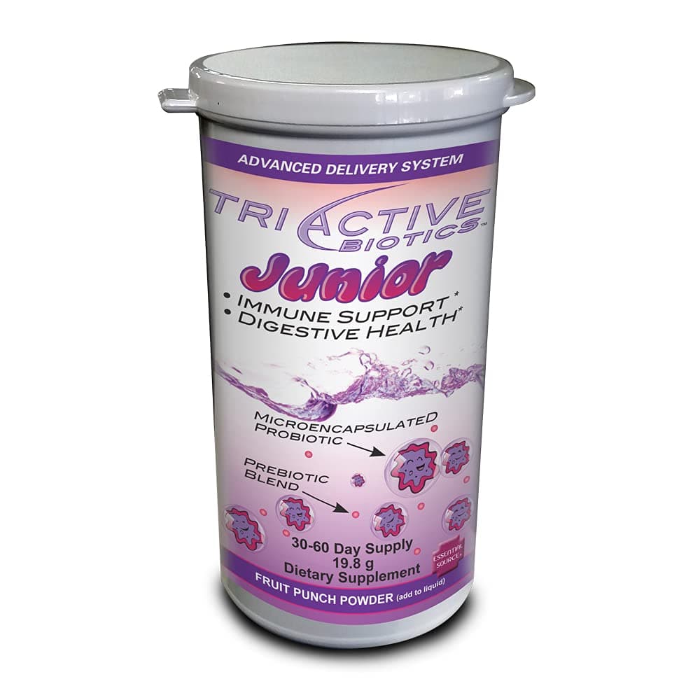 TriActive Biotics Junior for Kids – Powder Probiotic and Prebiotic Blend, 6 Billion CFU – Digestive Enzymes Supplement for Gut Health, Immune Support – Allergen-Free, Gluten-Free, Naturally Sweetened