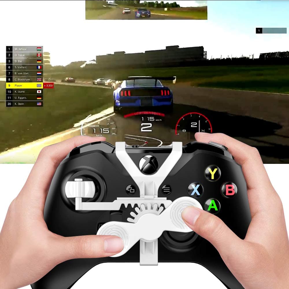 Xbox One Mini Steering Wheel, Xbox One Controller Add-on Replacement Accessories for All Xbox Racing Game (White)