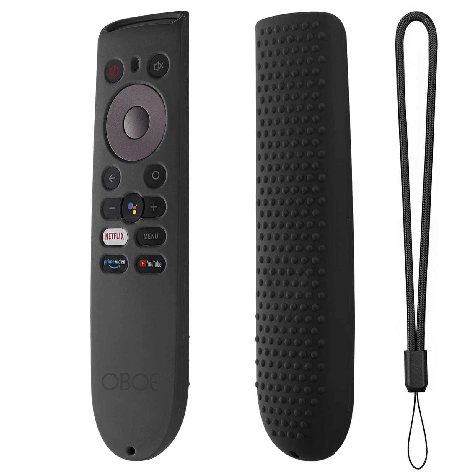 Oboe TV Remote Cover - Compatible with Oneplus Y1 Smart LED TV - Protective Case with Remote Loop (Black)